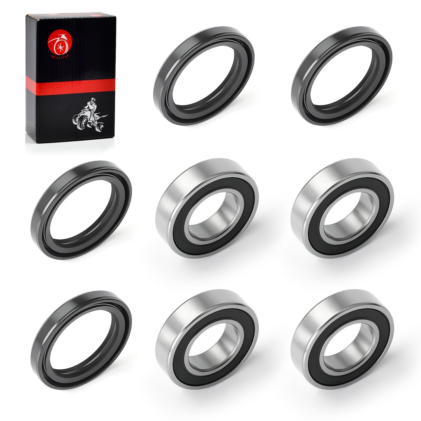 Set of 2 Front Wheel Bearing Seals for Kawasaki Mule (2010–2020)