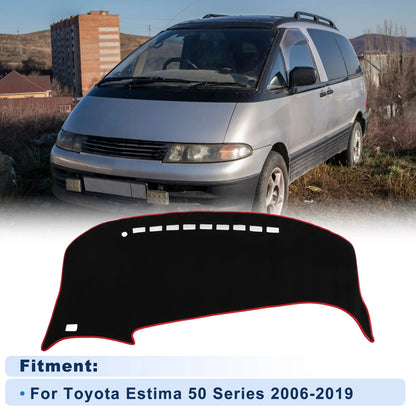 Dash Cover for Toyota Estima 50 Series (2006–2019) Polyester Black Red Edge