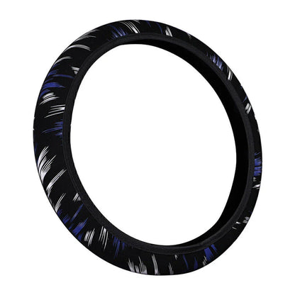 Steering Wheel Cover 37-38CM PU Leather Good Grip for Car Black-Blue