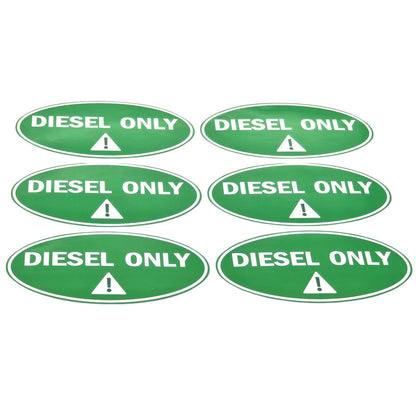 6x Diesel Only Round Sticker for Truck (Gasoline Tank Decal)