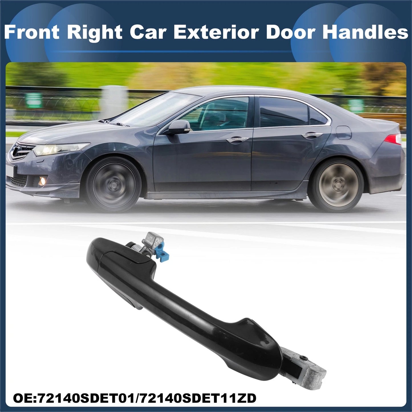 Front Right Door Handle No. 72140SDET01 for Honda Accord (2003–2007) Black