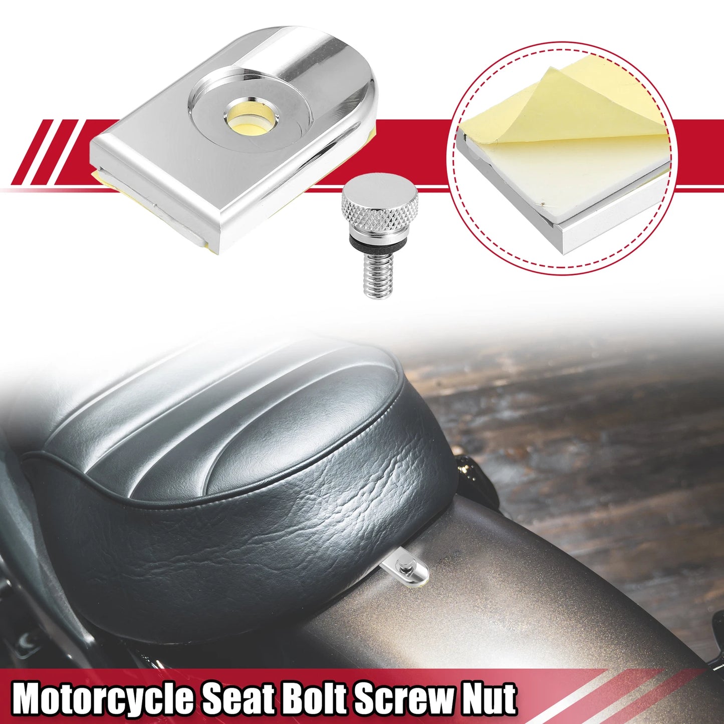 Set of 1 Motorcycle Seat Bolt Screw with Cover for Harley Davidson