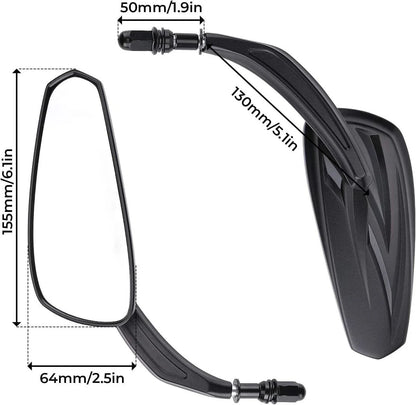 Black Teardrop Mirrors for Harley Dyna Electra Glide (2006-2023)