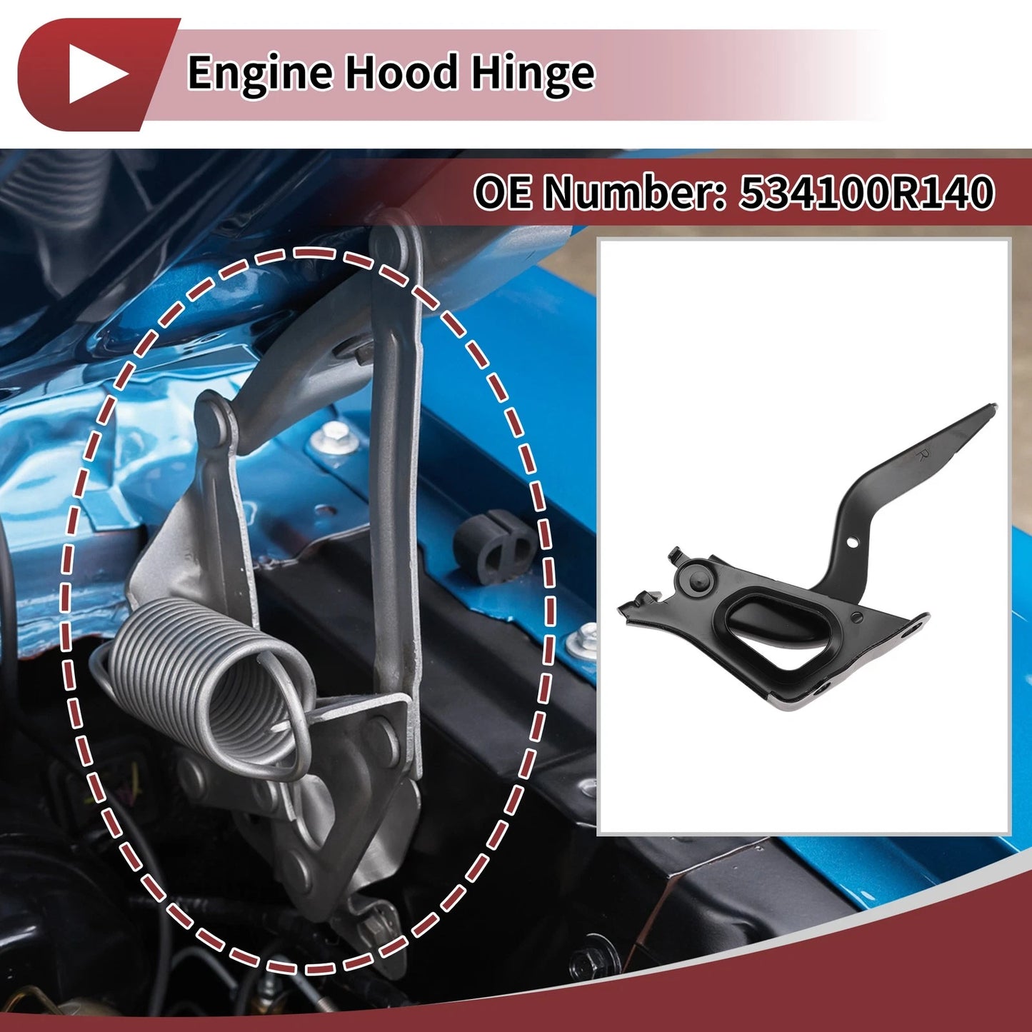 Hood Hinge for Toyota RAV4 (2020) Right Side, 1 Piece