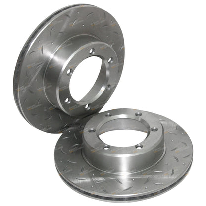 2 Front Slotted Disc Brake Rotors for Toyota Hilux 1997–2005