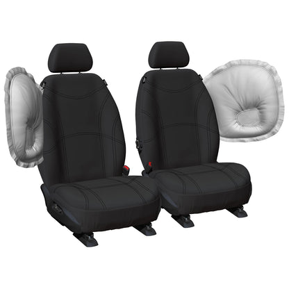 Set of 2 Black Neoprene Tailor Made Car Seat Covers for VW Amarok (2011–2019)