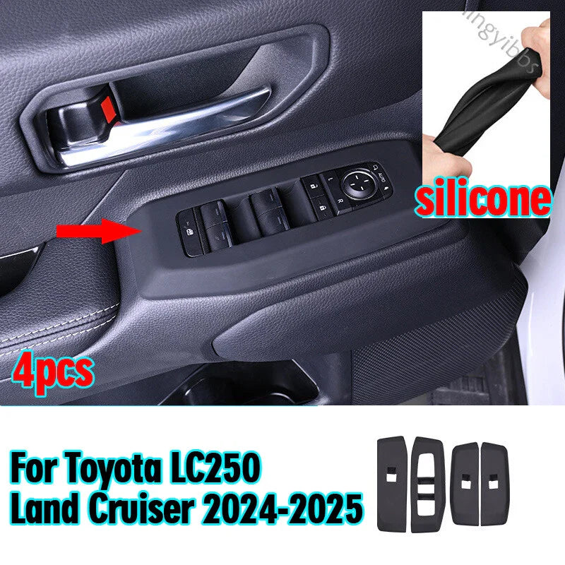 4X Silicone Window Lift Panel Trim for Toyota LC250 Land Cruiser (2024–2025)