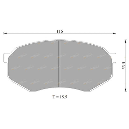 Set of 4 Front Disc Brake Pads for Toyota Cressida (1988–1993)