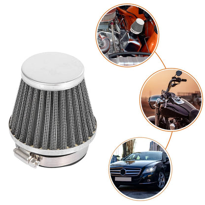 Set of 4 Universal 50mm Motorcycle Air Filters Round Tapered Black