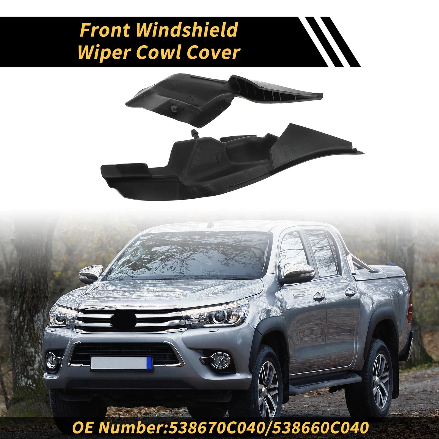 Pair Front Windshield Wiper Cowl Cover for Toyota Tundra (2014–2021) No.538670C040