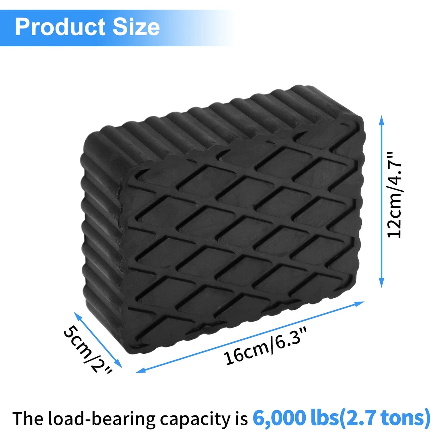 Universal Car Jack Pads 6.3" x 4.7" x 2" Rubber Adapter