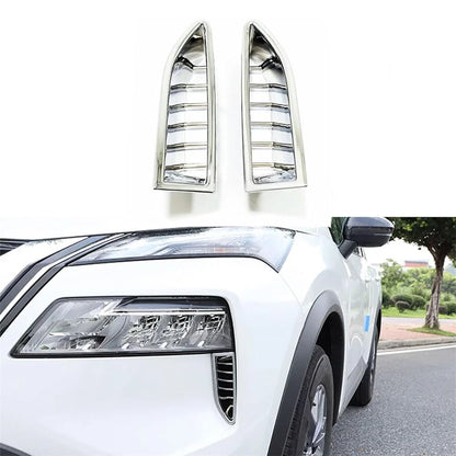 Chrome Headlight Front Bumper Trim Covers for Nissan Rogue (2021-2023)