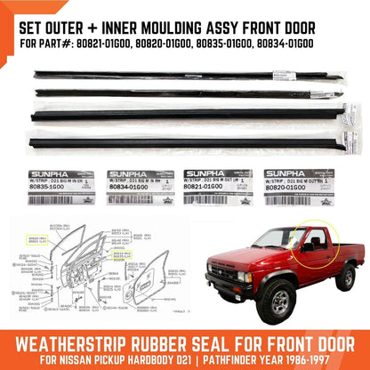 Front Door Weatherstrip Seal for Nissan Navara D21 (1987-1996)