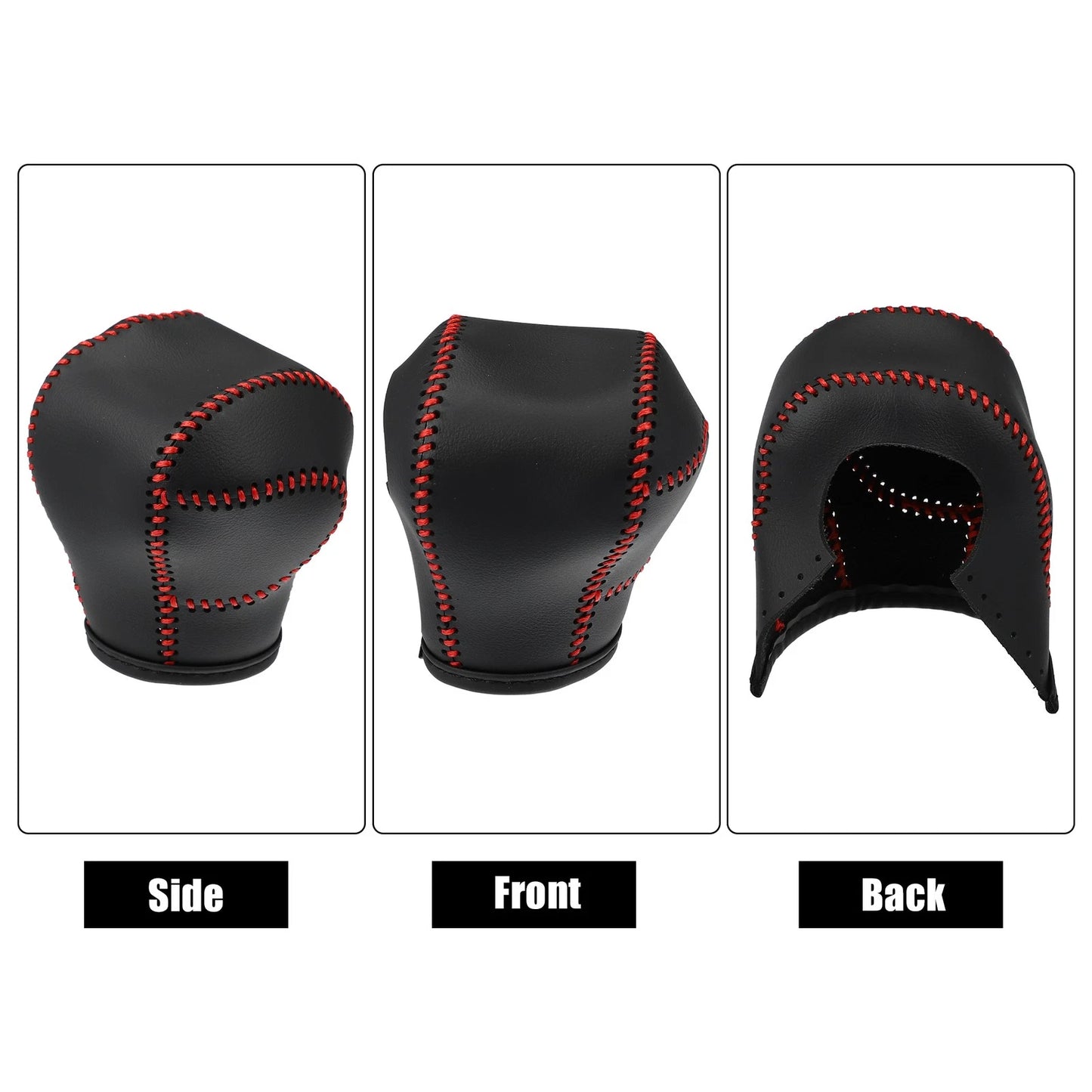 Gear Shift Knob Cover Trim for Toyota Sienna (2021–2022) w/ Red Stitches