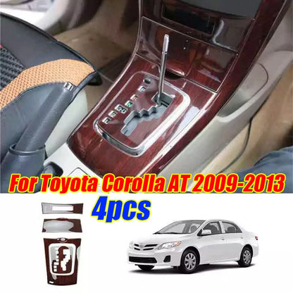 Console Gear Shift Panel Cover / Glossy Wood Grain for Toyota Corolla AT (2009–2013)