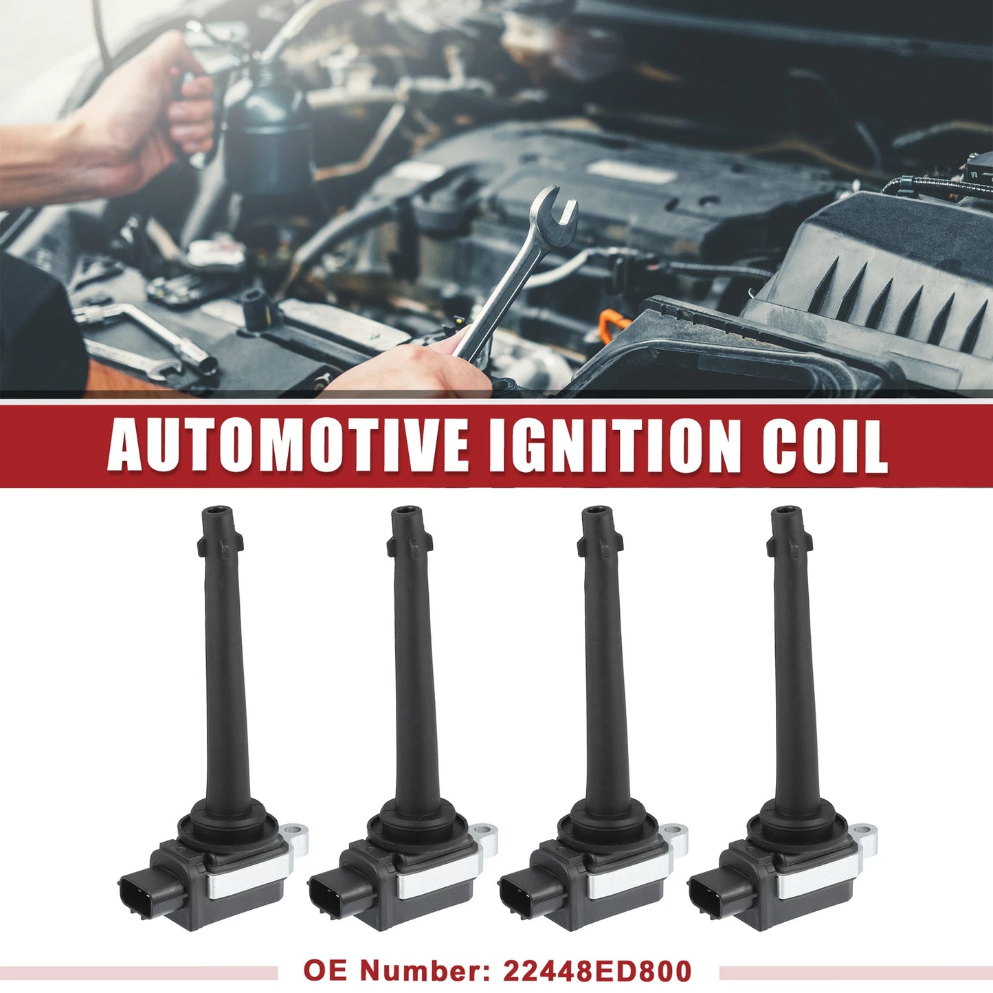 Set of 4 Ignition Coils for Nissan Tiida (2007–2010) No. 22448ED800