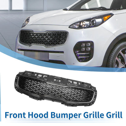 Front Upper Bumper Grille for Kia Sportage (2017–2022) Black Chrome