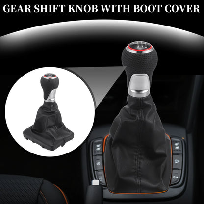 6 Speed Manual Gear Shift Knob with Dust Cover for Audi A6 (2004–2008)