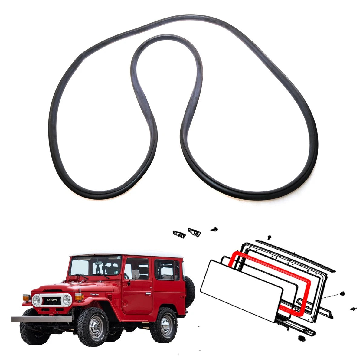 Front Windshield Weatherstrip for Toyota Land Cruiser (1969–1986)