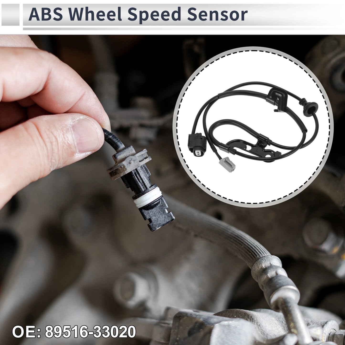 ABS Wheel Speed Sensor No. 89516-33020 for Toyota Camry (2002–2006) Rear Left