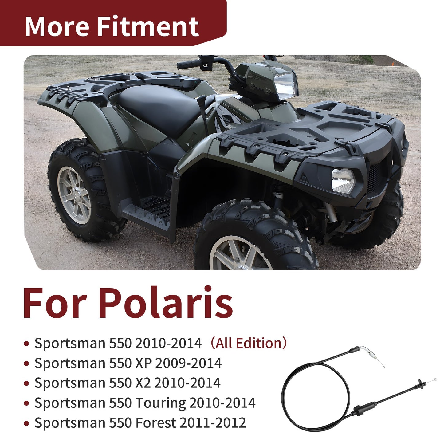 Throttle Cable for Polaris Sportsman 550 Touring (2010–2014)