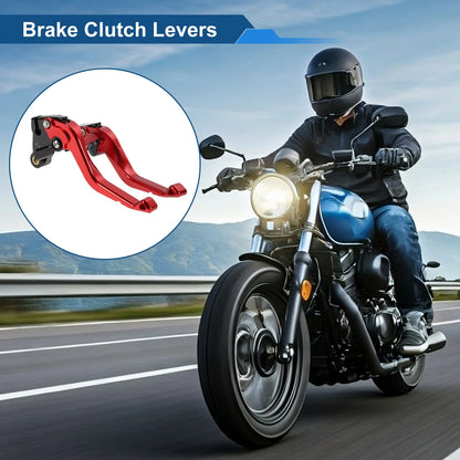 Short Brake Clutch Levers for Kawasaki Ninja ZX10R (2015–2024) - Solid Red 1 Pair