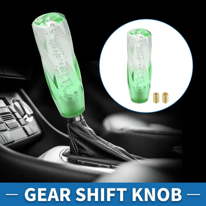 Set of 1 Shift Knob with 2 Adapters for Universal Fit (15cm, Light Green)