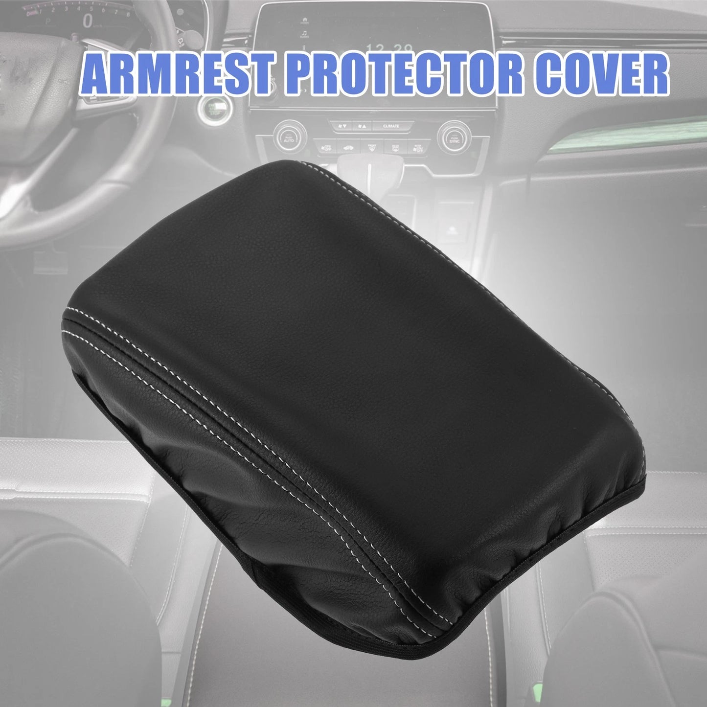 Center Console Armrest Cover for VW Golf 8 (2020–2023) Black Faux Leather