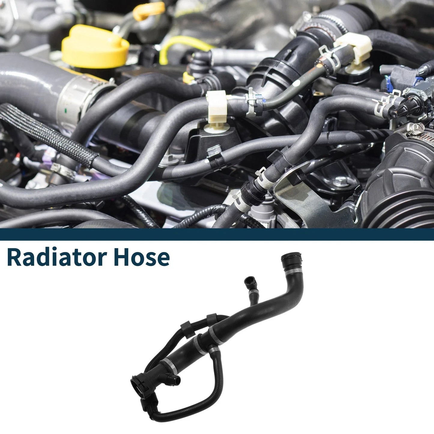 Radiator Hose 1Pc Rubber Coolant Pipe Black for BMW 1 Series