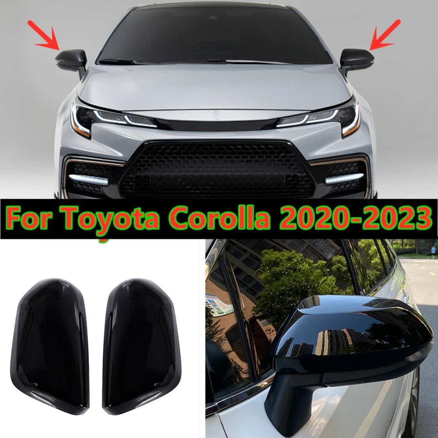 Glossy Black Mirror Cover Trim Cap for Toyota Corolla (2020–2023)