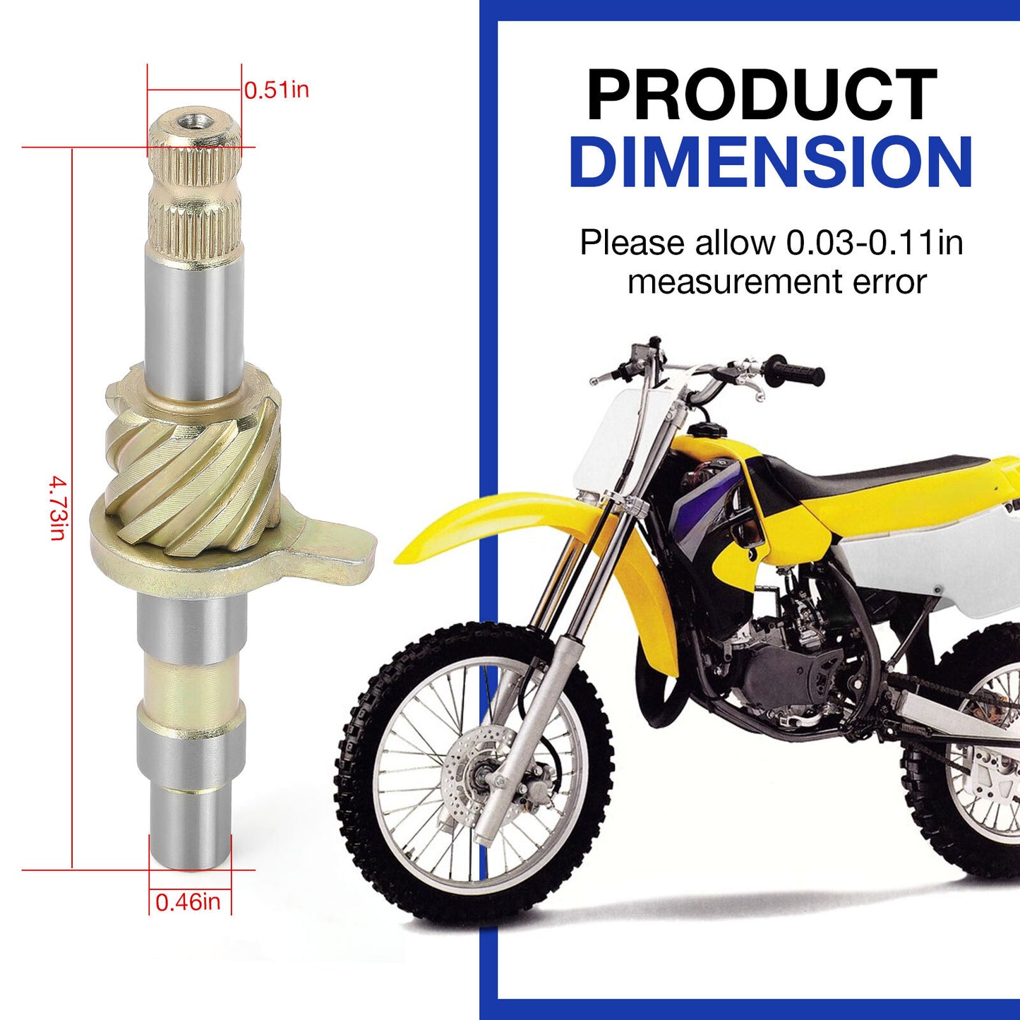 Kick Start Shaft for Suzuki DS80 JR80 (1978–2004)