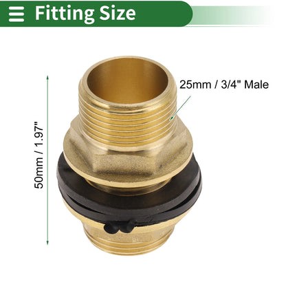 3/4" Male Double External Thread Coupling with Gasket for Various Models