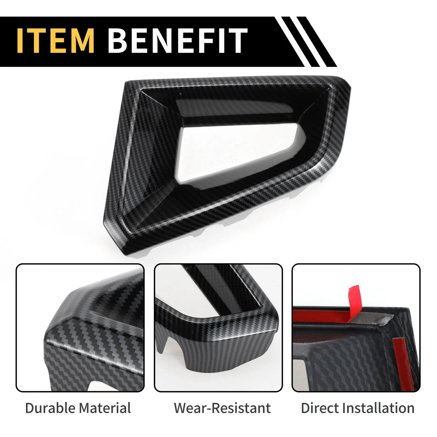 Front Side Bumper Grille Cover for Chevy Colorado (2023-2024) Carbon Fiber