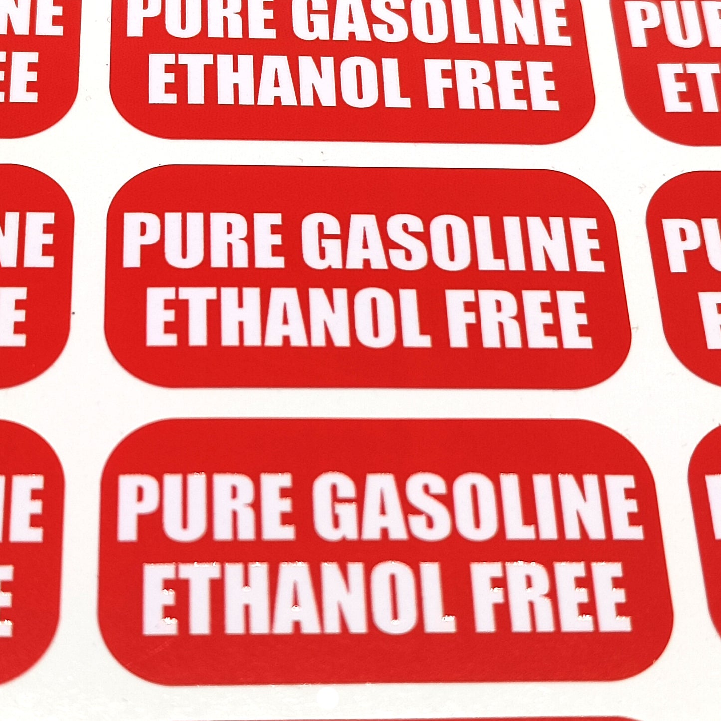 24-Pack Gasoline Ethanol Free Stickers for Fuel Tanks