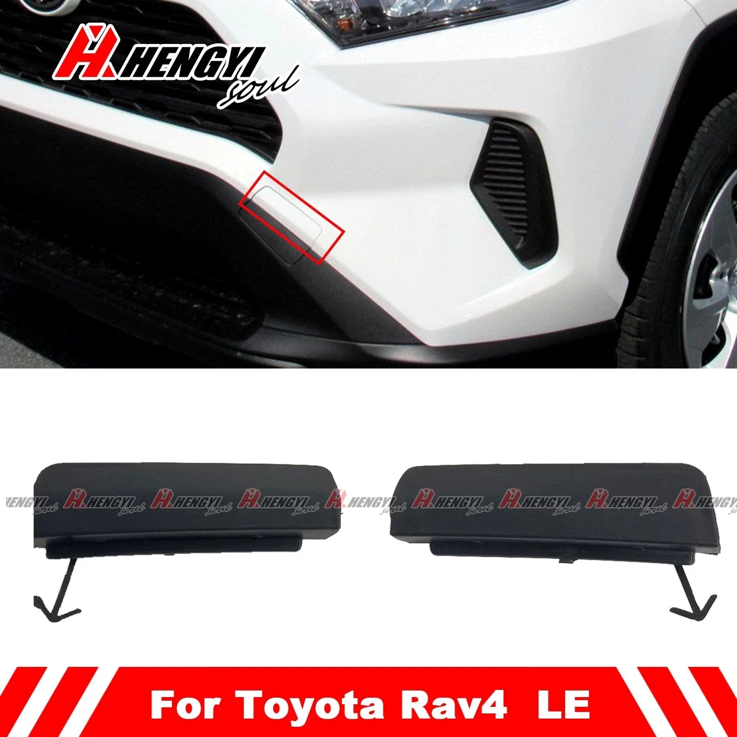 Tow Hook Eye Cover Cap  Front Upper Bumper for Toyota RAV4 LE (2019–2023)