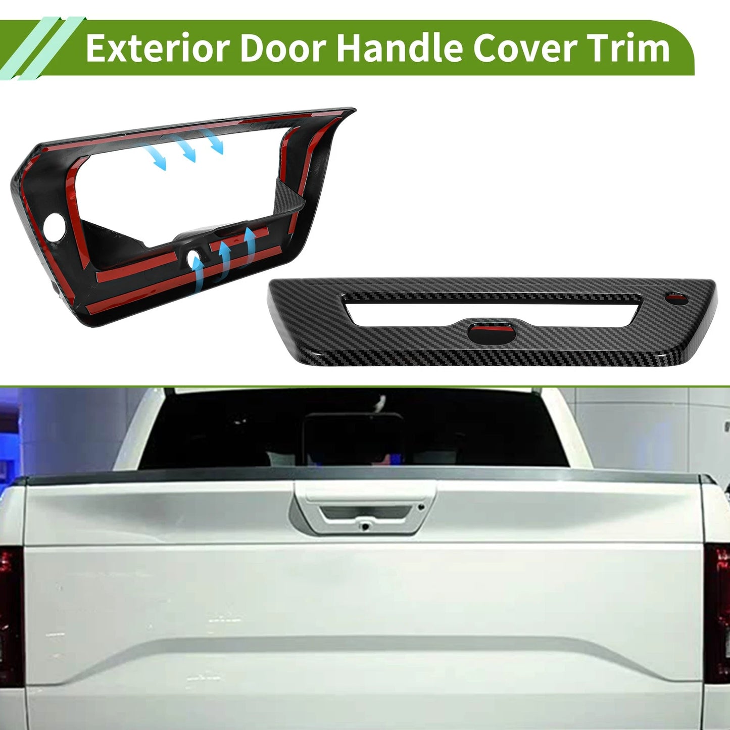 Set of 1 Exterior Trim Tailgate for Ford F150 (2015–2020) Black ABS