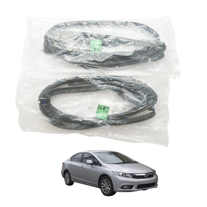 Set of 4 Rear Door Weatherstrip Rubbers for Honda Civic (2012–2015)