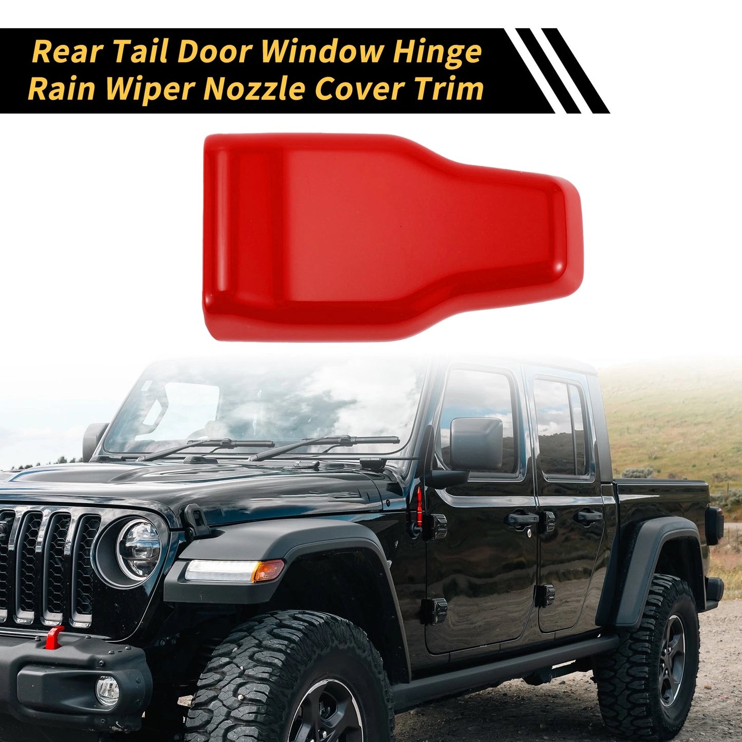 Set of 1 Rear Tail Door Window Hinge Wiper Nozzle Cover Trim for Jeep