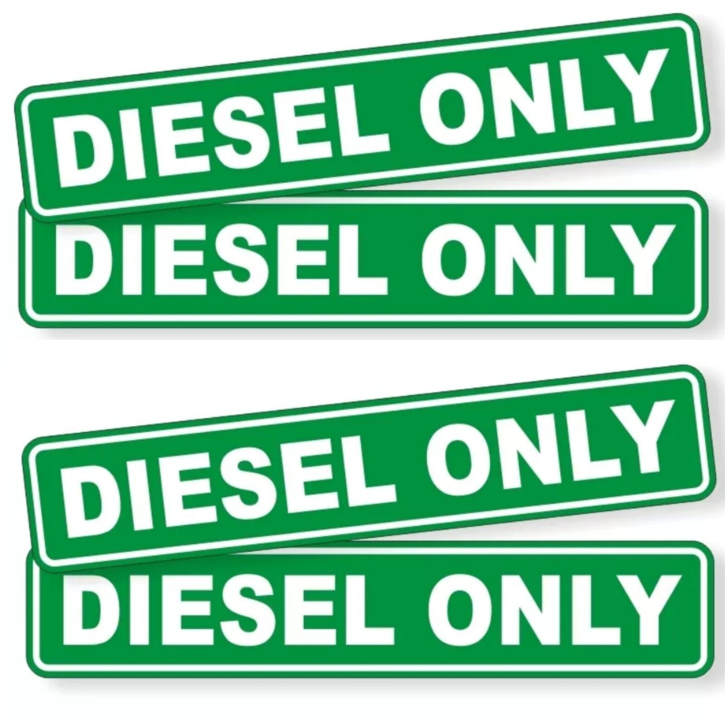 Set of 4 Diesel Only Vinyl Stickers for Trucks