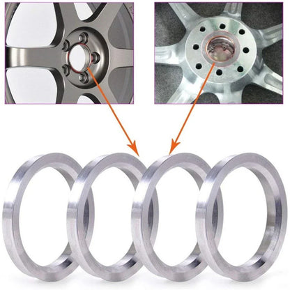 4 x 72.6mm to 56.1mm Aluminium Alloy Hub Centric Rings for Car Wheel Spacer