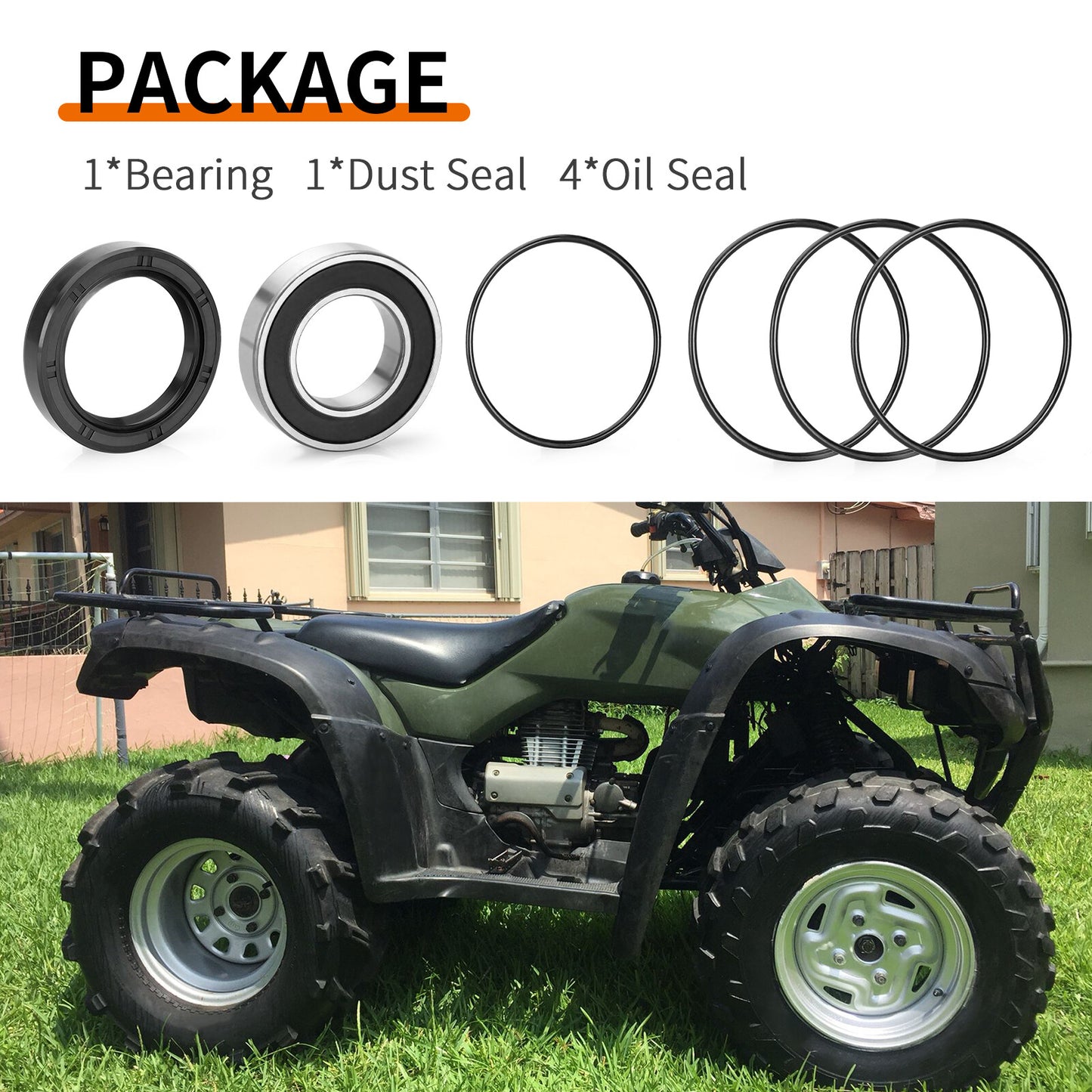 Rear Left Axle Wheel Bearing & Seals for Honda Rancher 420 (2014–2024)