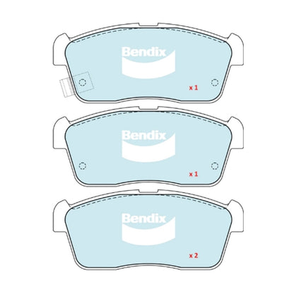 Set of 4 Bendix Front Disc Brake Pads for Daihatsu YRV (2001–2004)
