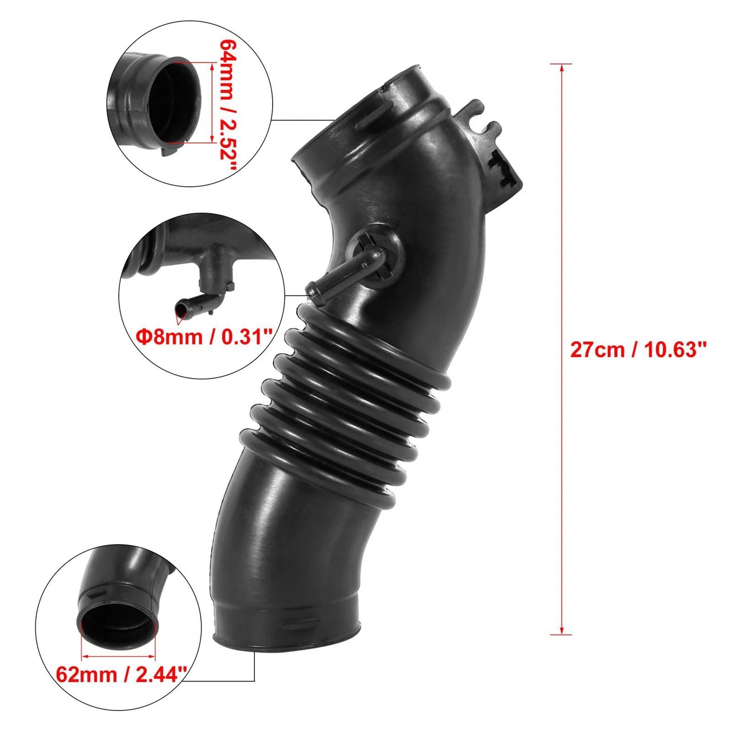 Air Intake Hose Tube for Mazda L4 1.6L (1999–2003) ZM01-13-220, 696-604