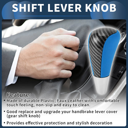 Automatic Gear Shifter Knob for Toyota 4Runner (2003–2021) Faux Leather Black Blue