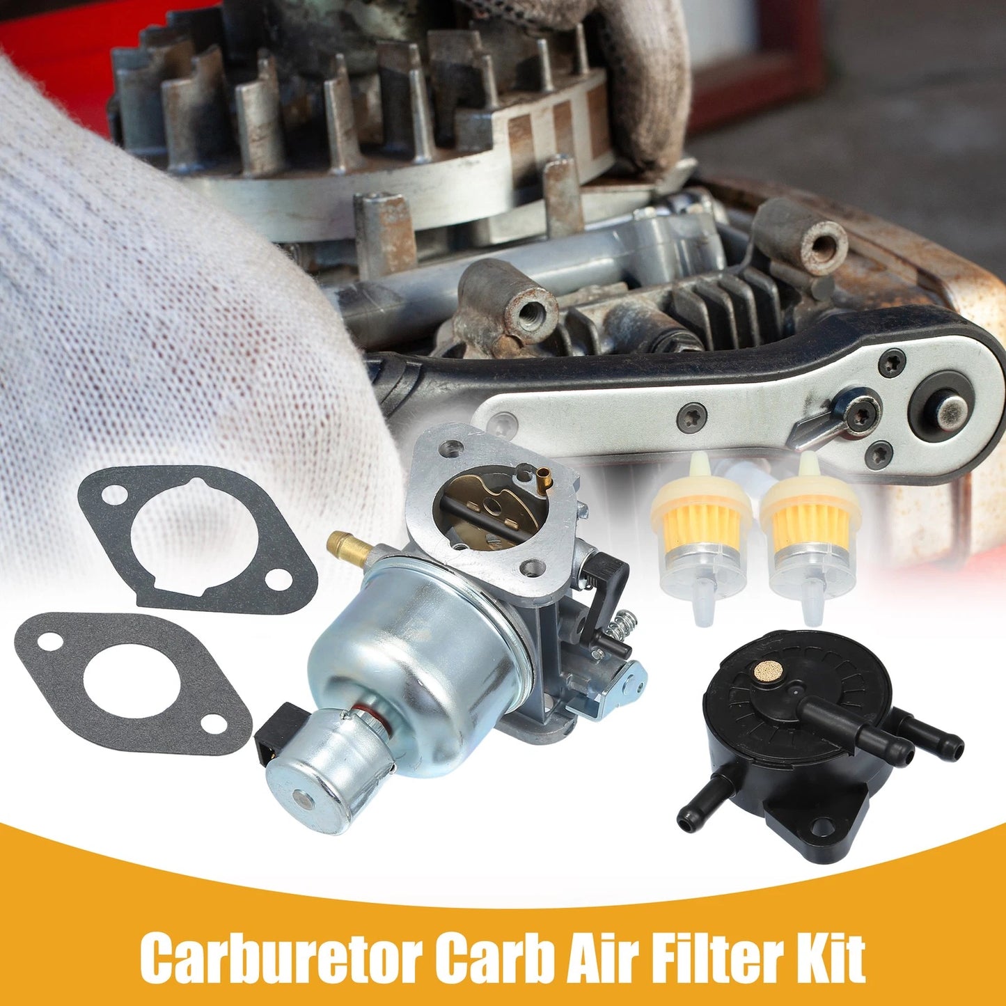 Set of 1 Carburetor Kit for Motorcycle (Metal Silver Tone)