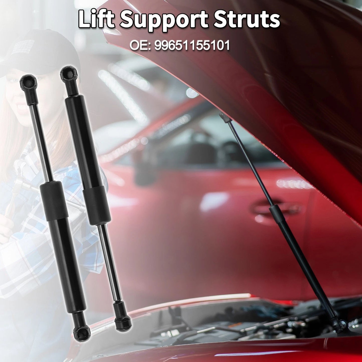 Front Hood Lift Supports Struts No. 99651155101 for Porsche 911 Boxster (1999–2004)
