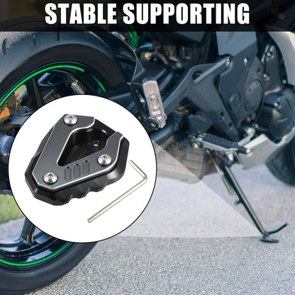 Set Aluminum Alloy Motorcycle Kickstand Pad for BMW S1000RR Titanium Tone