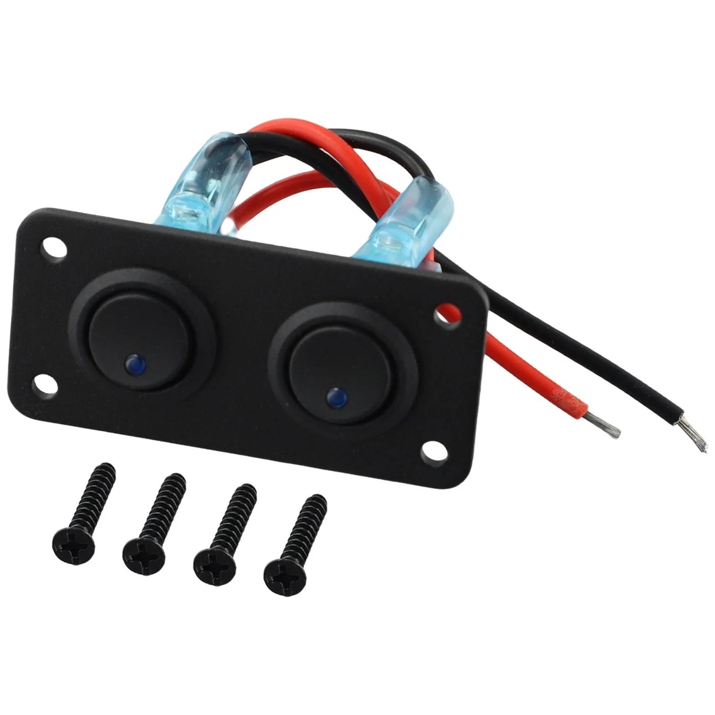 2 x 2 Gang Metal & Plastic Toggle Rocker Switch Panel for Car Boat Marine