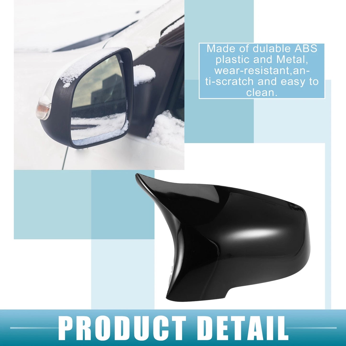 1 Pair Rearview Mirror Cover Cap for BMW F10 F11 F12 (2011–2017)