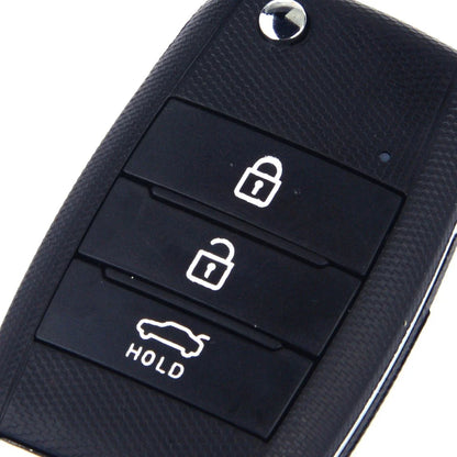 3 Button Flip Key Shell Case Cover + Uncut Blade for Kia K3 Forte Sorento (2014-2020)